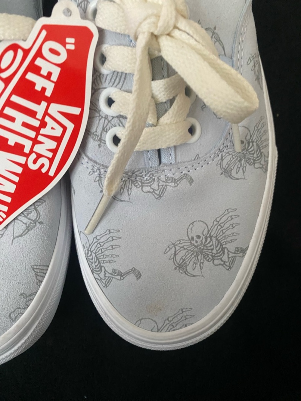 Vans Light Blue Canvas Low-Top Sneakers with Cream Laces - Picture 6 of 12